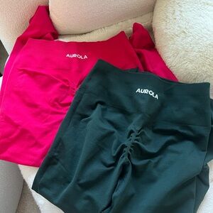 AUROLA Women's Leggings - Pink and Green